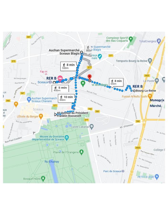 3 Private Rooms Shared Flat In A Villa At Sceaux 600M Rer B Direct To Notre-Dame Eksteriør billede